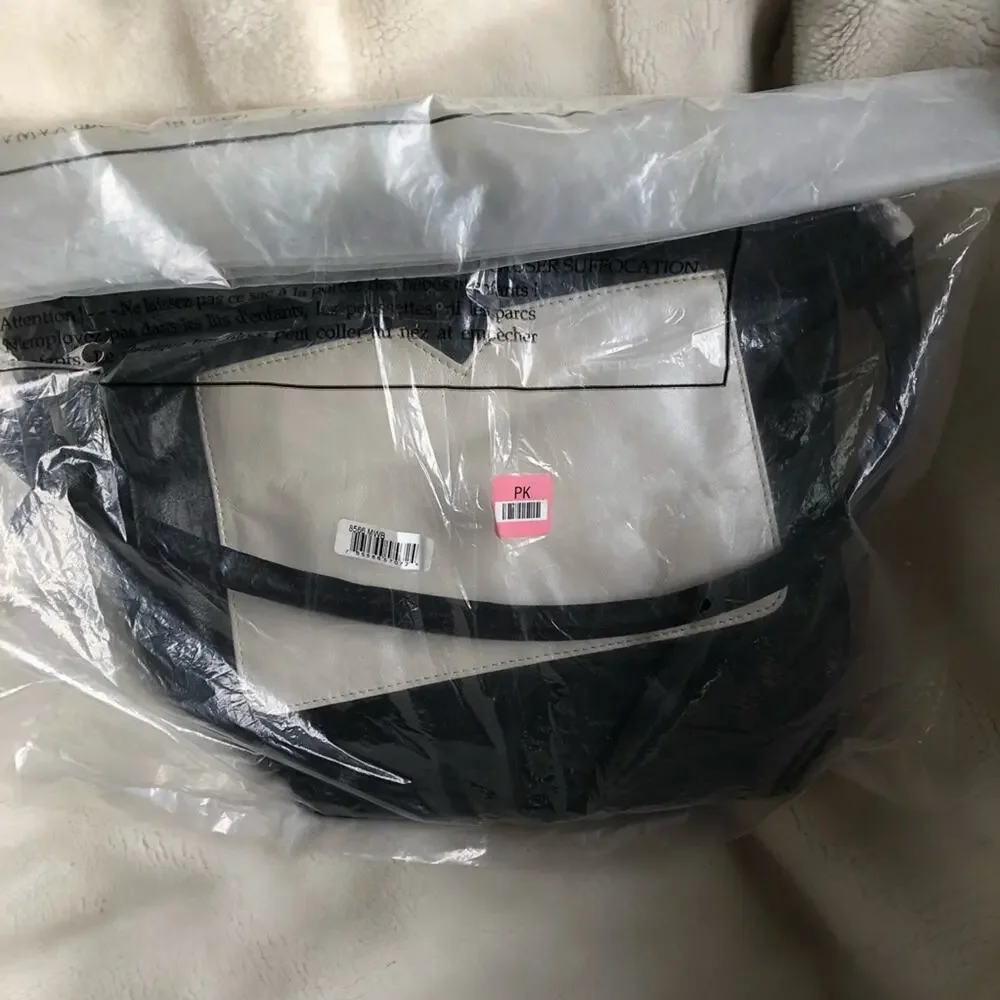 NWT Latico Leather black white color block Dee Dee shoulder bag